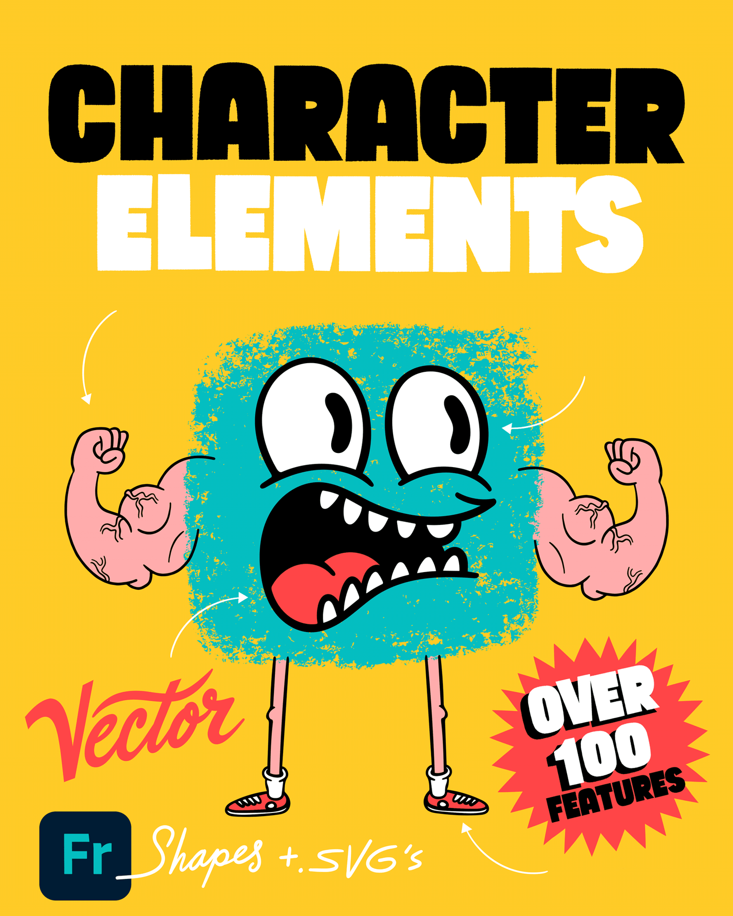 Vector Character Elements: Shape Library for Adobe Fresco